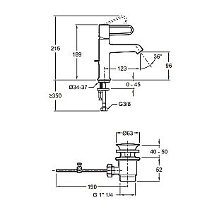 Cмеситель для раковины Jacob Delafon Odeon Rive Gauche E21028-BL-BL черный матовый купить в интернет-магазине сантехники Sanbest