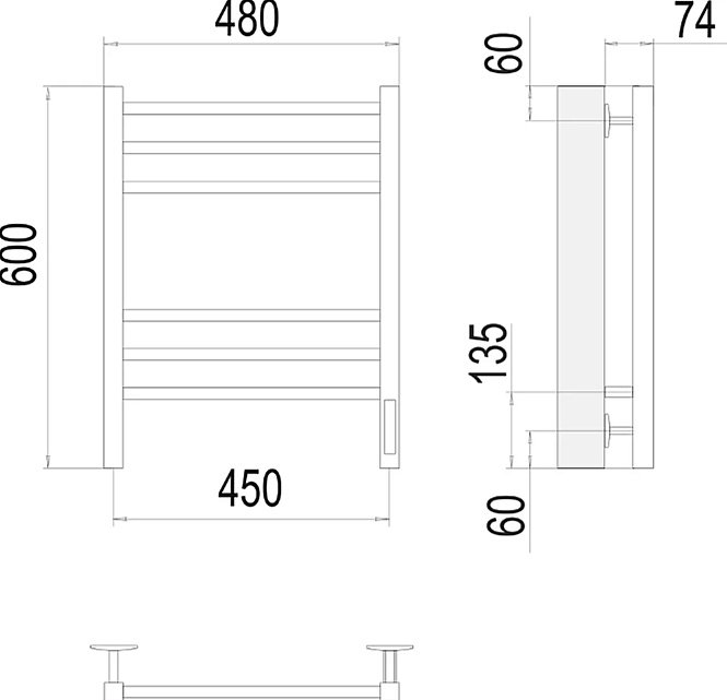 Полотенцесушитель электрический Terminus Сицилия П6 450x600 черный муар купить в интернет-магазине сантехники Sanbest