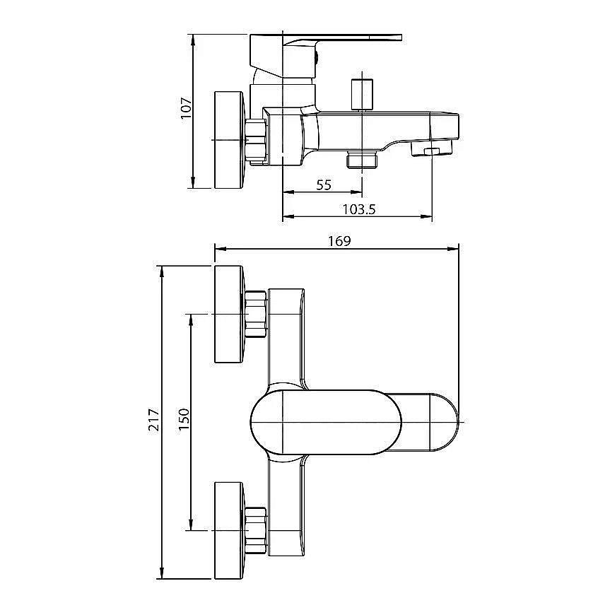 Смеситель для ванны Koller Pool Round Arc 0100 хром купить в интернет-магазине сантехники Sanbest