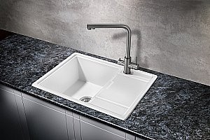 Мойка кухонная Milacio Navarra 65 Cuarzo MC.77062 белая купить в интернет-магазине сантехники Sanbest