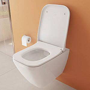 Унитаз подвесной Vitra Integra Square 9856B003-7207 безободковый с инсталляцией, с крышкой микролифт купить в интернет-магазине Sanbest