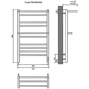 Полотенцесушитель Aquatek Альфа П10 50х90 AQ EL RRP1090CH хром купить в интернет-магазине сантехники Sanbest
