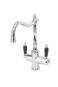 Смеситель для кухни Boheme Tradizionale Chromo 113-BLC хром/ручка черная керамика купить в интернет-магазине сантехники Sanbest