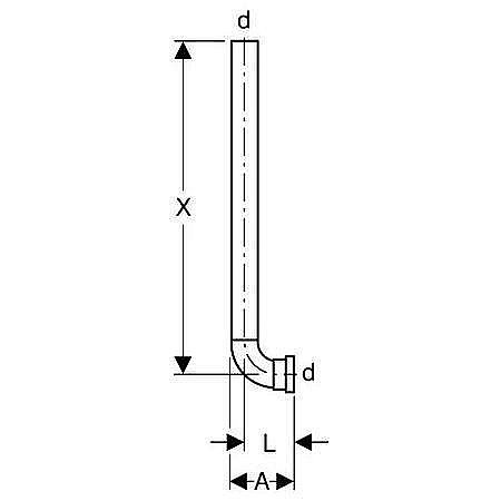 Патрубок смыва для писсуара Geberit 119.704.16.1 купить в интернет-магазине сантехники Sanbest