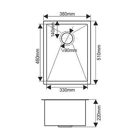 Мойка кухонная Melana ProfLine D5138HG золото купить в интернет-магазине сантехники Sanbest