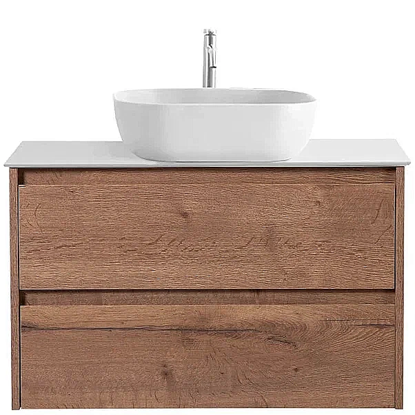 Тумба с раковиной и столешницей BelBagno KRAFT 80 KRAFT80RT-KEPBO-1302-SET дуб табак для ванной в интернет-магазине Sanbest