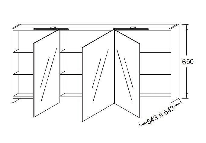Зеркальный шкаф Jacob Delafon EB789RU-G1C 140 белый лак купить в интернет-магазине сантехники Sanbest