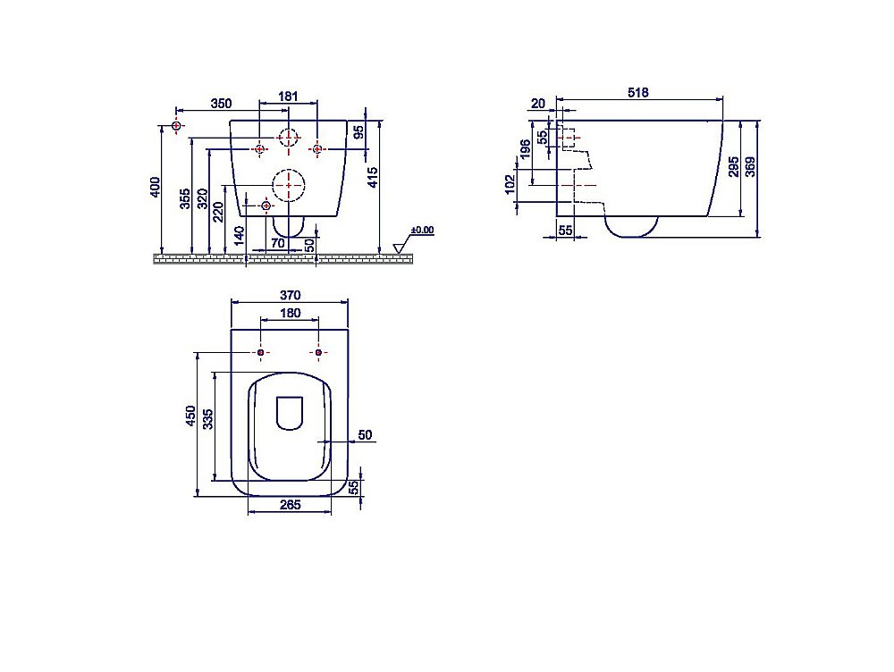 Унитаз Boheme Zen 967-SET-2-W белый купить в интернет-магазине Sanbest