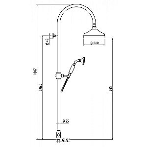 Душевая система Gattoni Programma doccia 4295/PDV0br бронза купить в интернет-магазине сантехники Sanbest