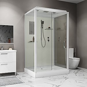 Душевая кабина Niagara Standart ST100/80/15Q 100х80 стекло прозрачное/профиль белый купить в интернет-магазине Sanbest