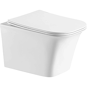 Унитаз подвесной Elghansa Monterno RQ-4936 белый, безободковый, с крышкой микролифт купить в интернет-магазине Sanbest