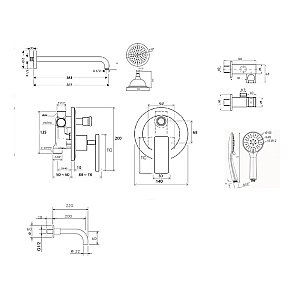Душевая система Bronze de Luxe Pure A800/9143-3 хром купить в интернет-магазине сантехники Sanbest