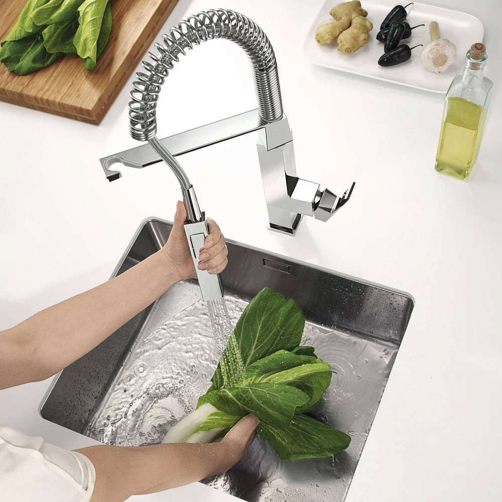 Смеситель для кухни Grohe Eurocube 31395000 хром купить в интернет-магазине сантехники Sanbest