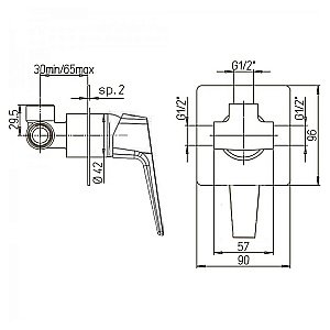 Смеситель для душа PAINI Bari RTYO690 черный купить в интернет-магазине сантехники Sanbest