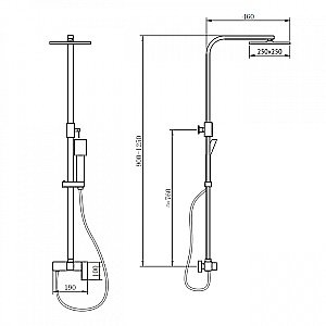 Душевая система ABBER Daheim AF8220 хром купить в интернет-магазине сантехники Sanbest