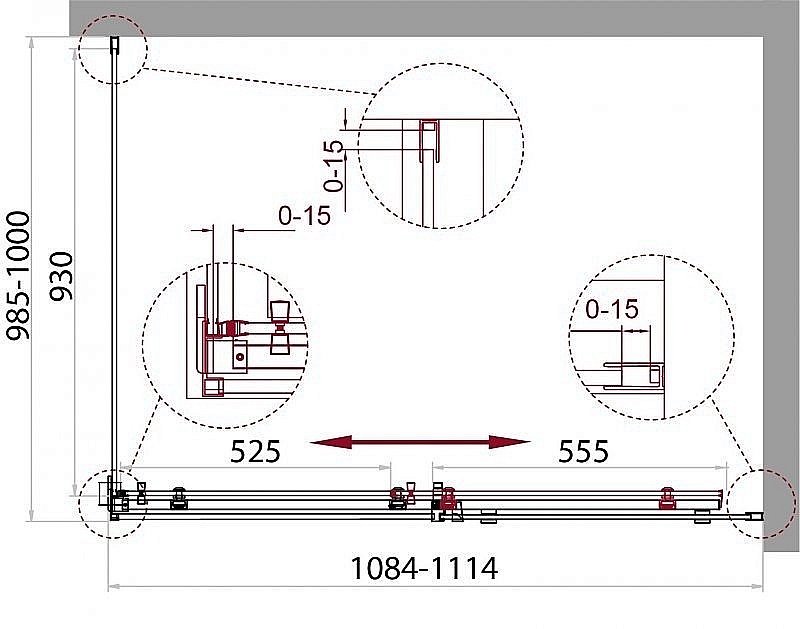 Душевой уголок BelBagno ACQUA AH-1 110x100 прозрачный/черный купить в интернет-магазине Sanbest