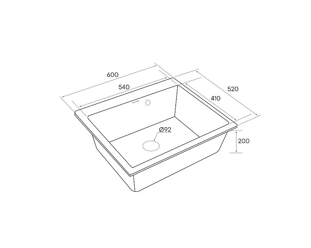 Мойка кухонная Paulmark Kante PM106052-BLM Черная купить в интернет-магазине сантехники Sanbest