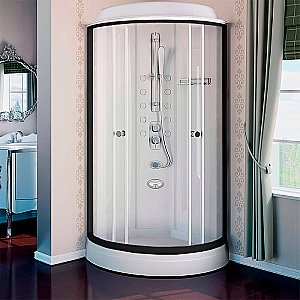 Душевая кабина Радомир Паола 93х93 стекло прозрачное/профиль черный купить в интернет-магазине Sanbest