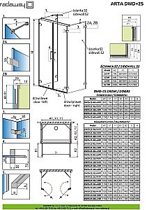 Душевой уголок Radaway Arta DWD+2S Door 60L+50R 110x70 стекло прозрачное/профиль хром купить в интернет-магазине Sanbest