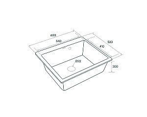 Мойка кухонная Paulmark Kante PM106052-BLM Черная купить в интернет-магазине сантехники Sanbest