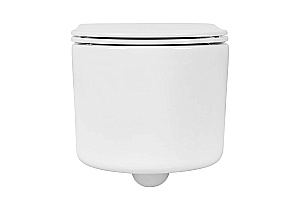 Унитаз подвесной Aquatek МИЯ AQ2004-00+INS-0000012+KDI-0000014 белый, безободковый, с крышкой микролифт, с инсталляцией, с кнопкой хром матовый купить в интернет-магазине Sanbest