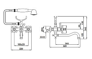 Смеситель для ванны с поворотным изливом Migliore Lady ML.LAD-986 хром купить в интернет-магазине сантехники Sanbest