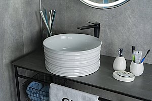 Раковина накладная Gid Esfera 41 W969 51174 белая купить в интернет-магазине Sanbest