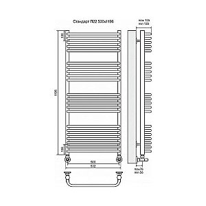 Полотенцесушитель водяной Terminus Стандарт П22 500x1196 купить в интернет-магазине сантехники Sanbest