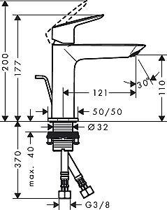 Смеситель для раковины Hansgrohe Logis 71251000 купить в интернет-магазине сантехники Sanbest