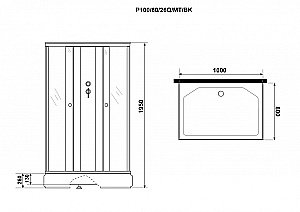 Душевая кабина Niagara Promo P100/80/26Q/MT/BK 100х80 купить в интернет-магазине Sanbest