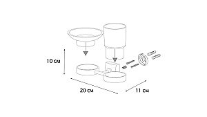 Мыльница и стакан FIXSEN KVADRO FX-61306+08 купить в интернет-магазине сантехники Sanbest