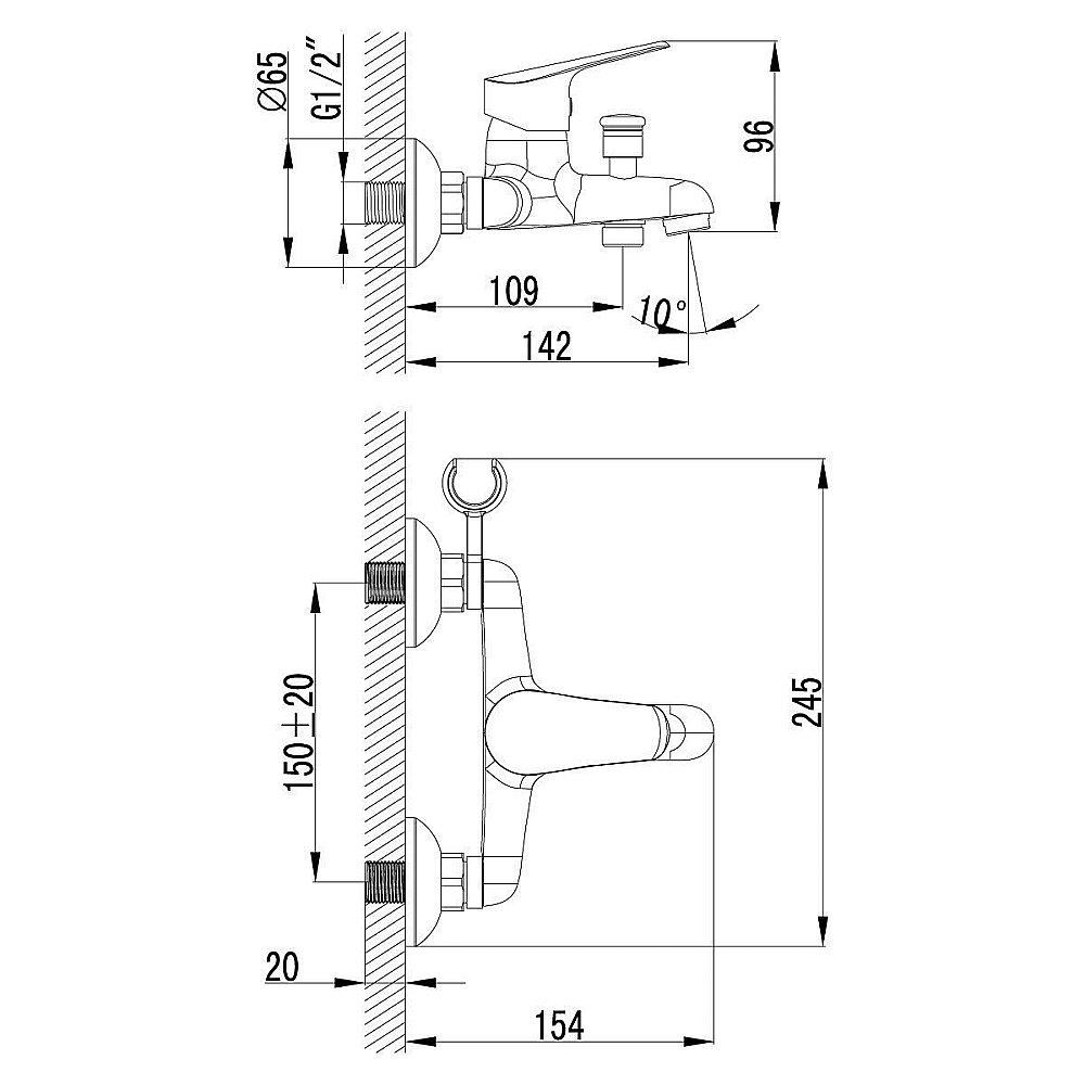 Смеситель для ванны Lemark Partner LM6552C купить в интернет-магазине сантехники Sanbest