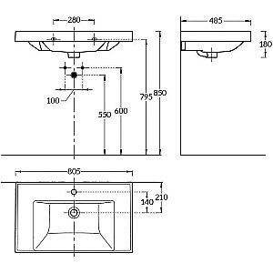 Тумба с раковиной LA FENICE Elba Blu Grigio TWIN 80 синяя для ванной в интернет-магазине Sanbest