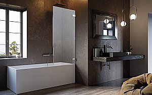 Шторка для ванны Radaway Arta QL PNJ I 30-100 стекло прозрачное/профиль хром купить в интернет-магазине Sanbest