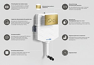 Бачок скрытого монтажа WasserKraft Aller 10TLT.031.ME.MG01 купить в интернет-магазине сантехники Sanbest