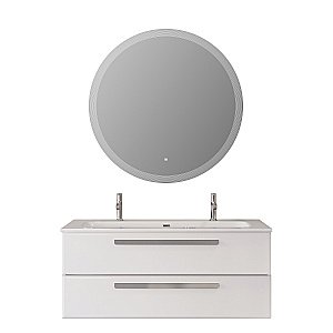 Тумба с раковиной Cezares ECO-CER-N 120 ECO-CER-N-1200-2C-SO-BL белая глянцевая для ванной в интернет-магазине Sanbest