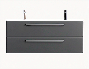 Тумба с раковиной Cezares ECO-CER-N-1200-2C-SO-GSO-P+CZR-8073-120-1-2 Темно-серая матовая для ванной в интернет-магазине Sanbest