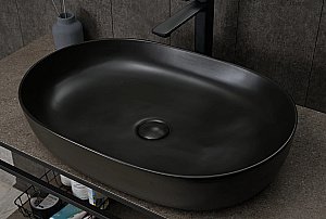 Раковина накладная Gid Lago 61 Bm1348 53355 черная матовая купить в интернет-магазине Sanbest