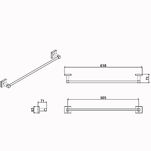 Полотенцедержатель Azario RINA AZ-87001 хром купить в интернет-магазине сантехники Sanbest