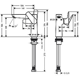 Смеситель для раковины Hansgrohe Talis Select E 150 71755000 купить в интернет-магазине сантехники Sanbest