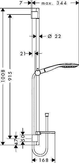 Душевой гарнитур Hansgrohe Raindance Select E 27857000 хром купить в интернет-магазине сантехники Sanbest