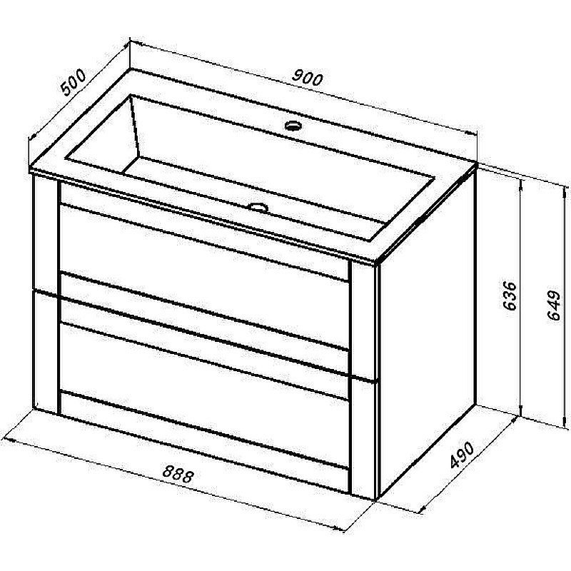 Тумба с раковиной Aquanet Терра 90 313246 маренго для ванной в интернет-магазине Sanbest