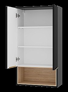 Шкаф подвесной Misty Enfida 60 ENF-08060-021 Черный / Дуб Сонома светлый для ванной в интернет-магазине сантехники Sanbest