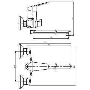 Смеситель для ванны Loranto AVRORA LR90506000 Хром купить в интернет-магазине сантехники Sanbest
