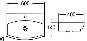 Раковина накладная SantiLine 60 SL-2025 белая купить в интернет-магазине Sanbest