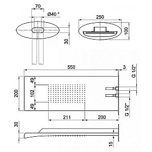 Верхний душ Webert Aria AC0741845 купить в интернет-магазине сантехники Sanbest