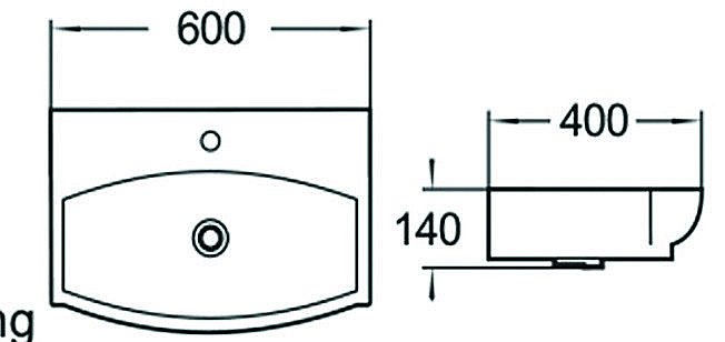 Раковина накладная SantiLine 60 SL-2025 белая купить в интернет-магазине Sanbest