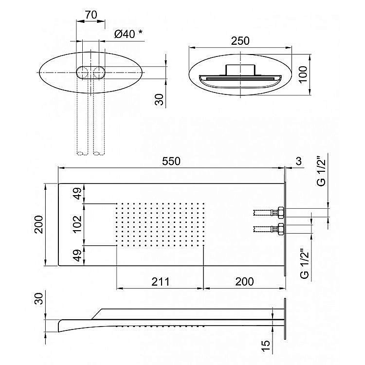 Верхний душ Webert Aria AC0741845 купить в интернет-магазине сантехники Sanbest