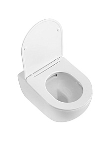 Унитаз подвесной Cezares STYLUS-TOR 2.0 CZR-546-TH-TOR/SC белый, безободковый, с крышкой микролифт, слив торнадо купить в интернет-магазине Sanbest