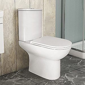 Унитаз напольный Azario Kano 93590 белый, безободковый, с бачком, с крышкой микролифт купить в интернет-магазине Sanbest